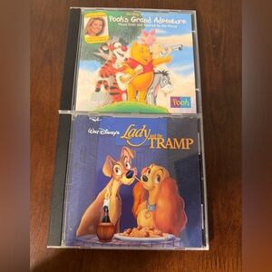 Disney Lot Of 2 Movie Soundtrack CDs Lady and the Tramp, Pooh’s Grand Adventure